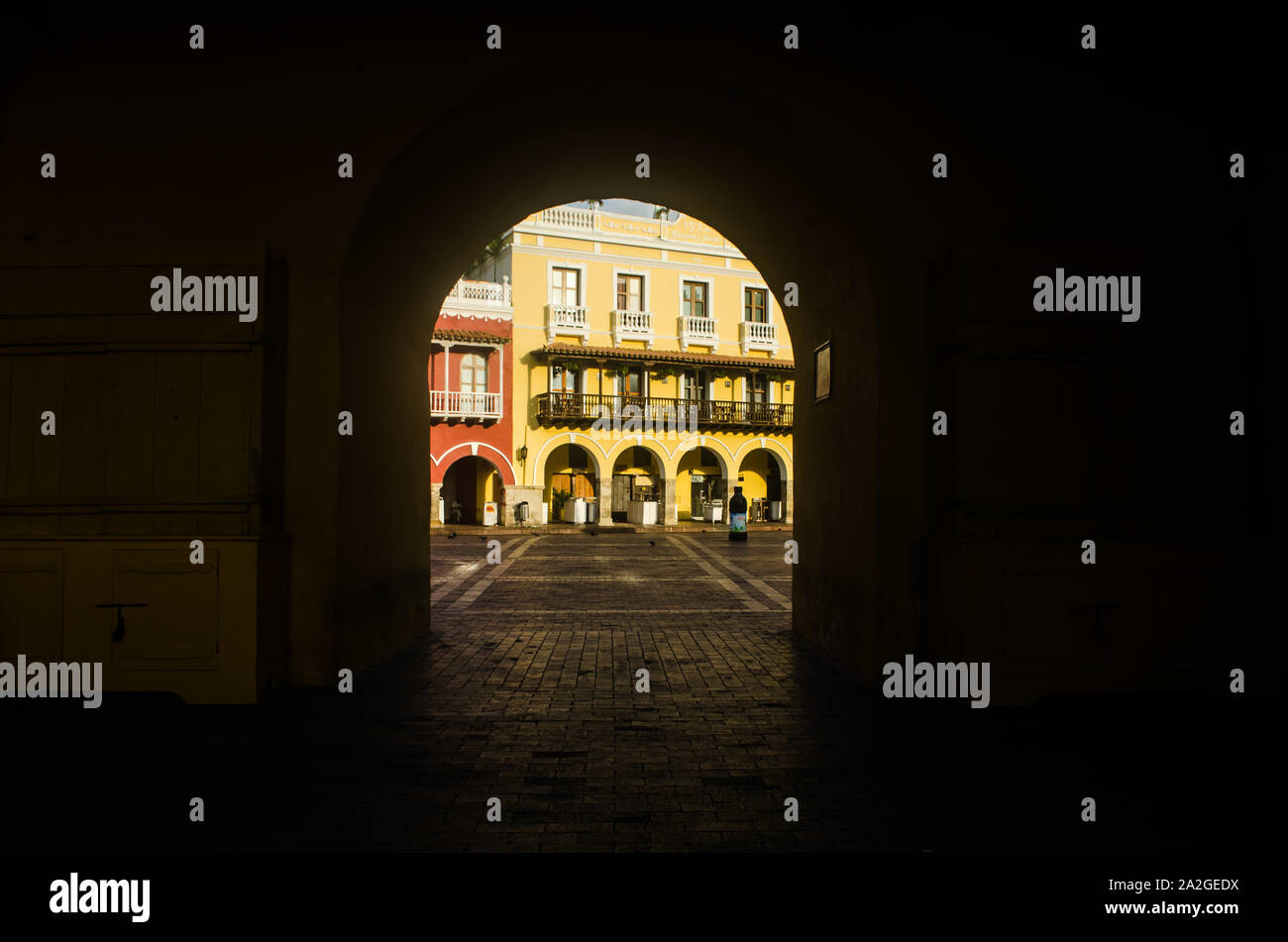 Architettura coloniale nella città murata Foto Stock