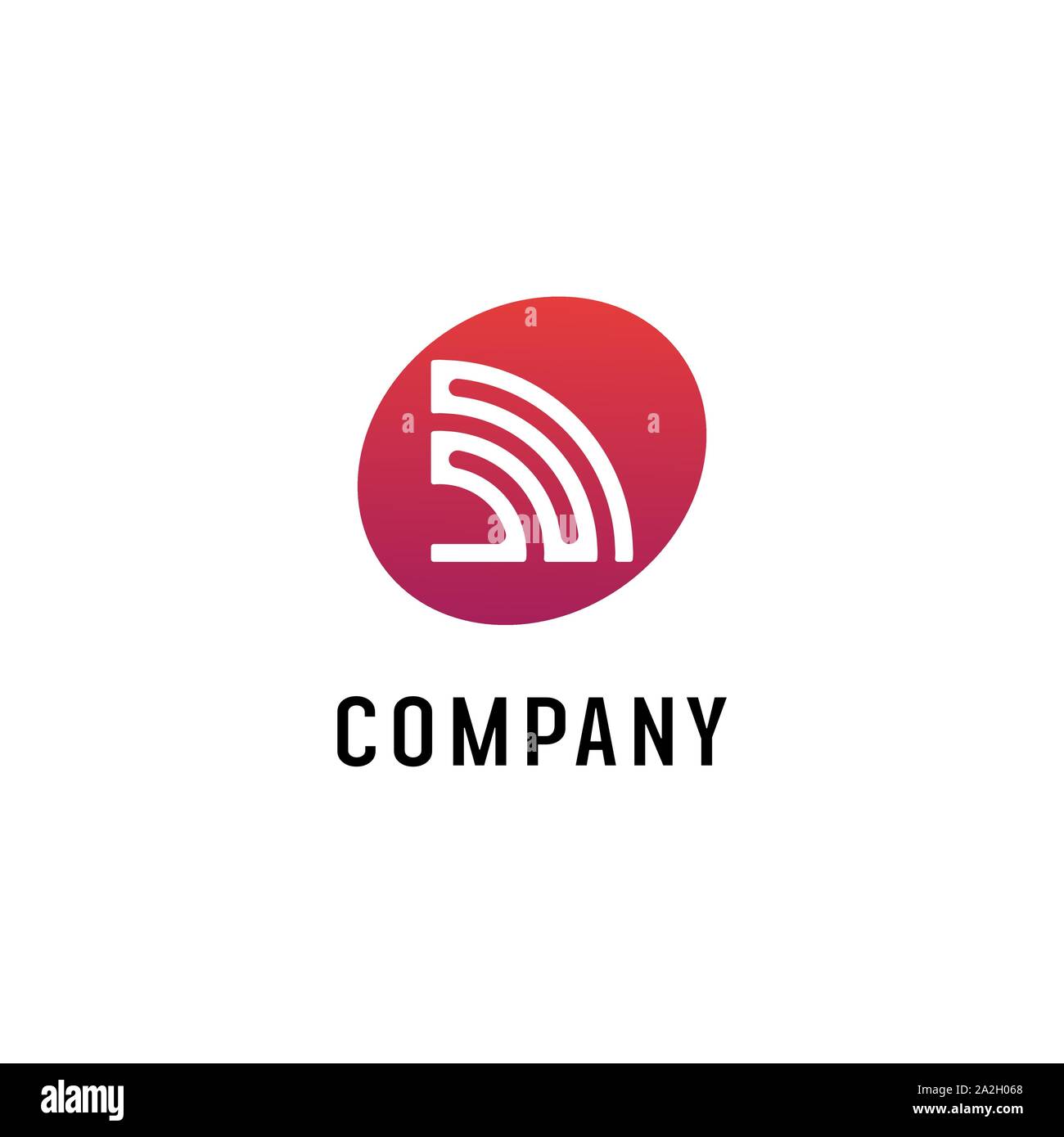 Segnale Wifi Logo Design Template, Segnale Radio onde onde di energia, Antenna satellitare e simboli di segnale, il bianco e il rosso elemento vettore Illustrazione Vettoriale