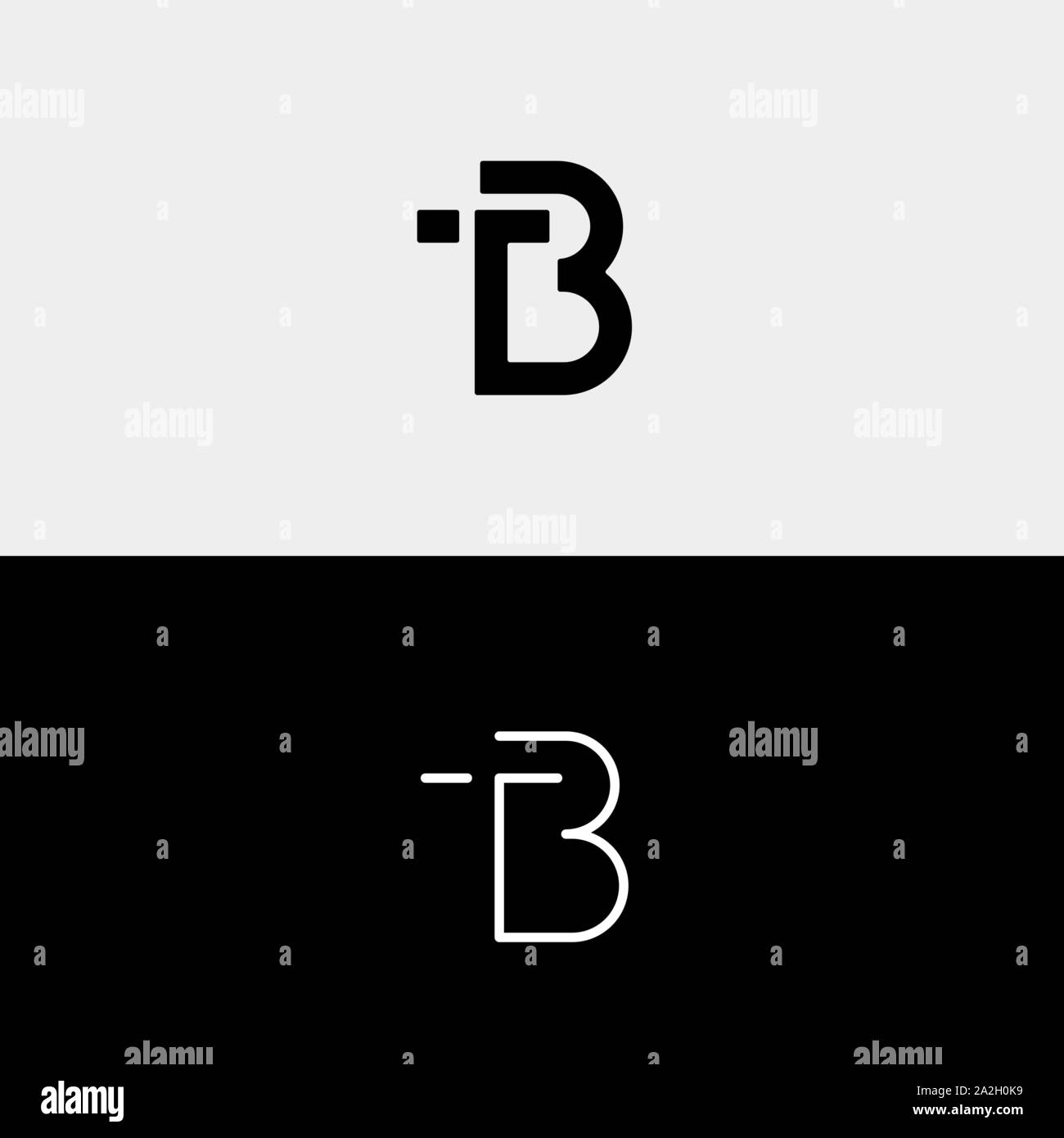 Lettera TB BT T B Logo Design semplice ed elegante di vettore Illustrazione Vettoriale