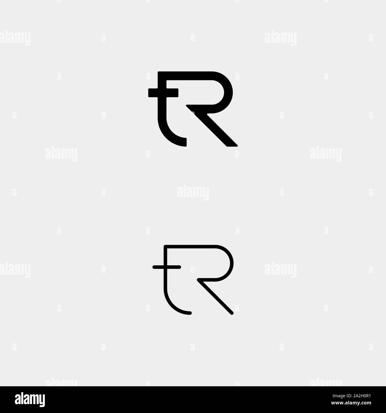 Lettera TR RT R T Logo Design semplice ed elegante di vettore Illustrazione Vettoriale
