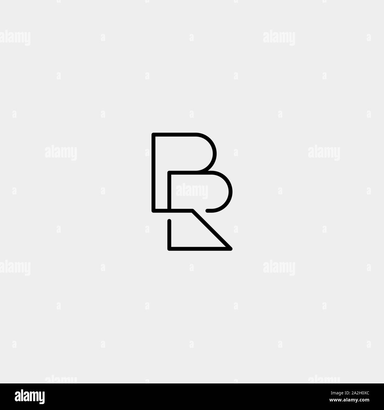 Lettera BR RB R B Logo Design semplice ed elegante di vettore Illustrazione Vettoriale