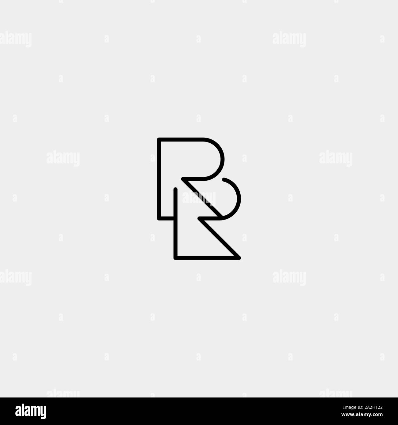 Lettera RR R Logo Design semplice vettore Illustrazione Vettoriale