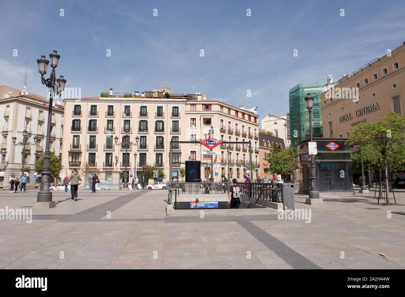 Plaza de Isabel II a Madrid, Spagna Foto Stock