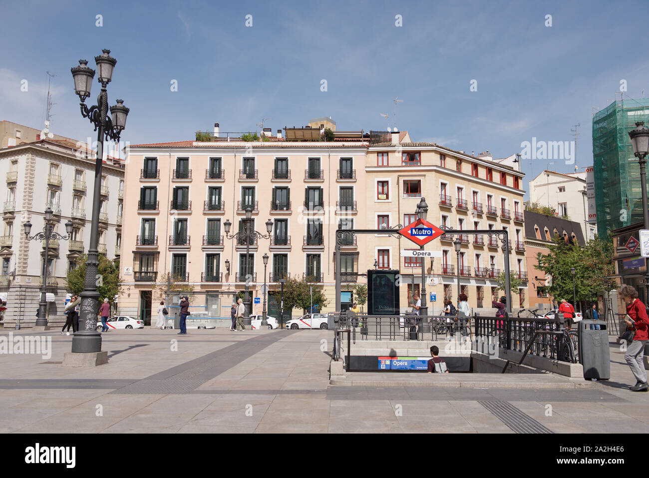 Plaza de Isabel II a Madrid, Spagna Foto Stock