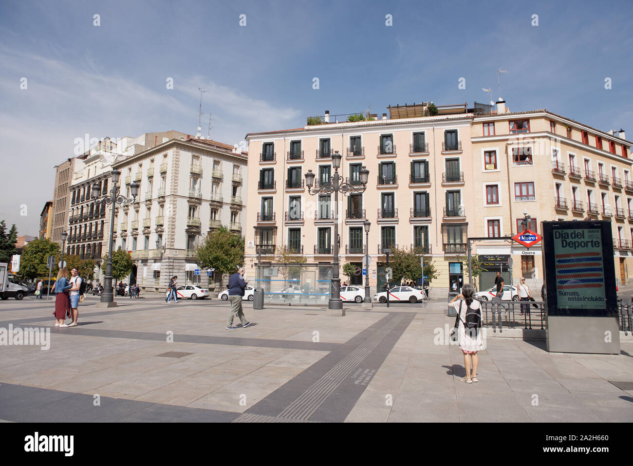 Plaza de Isabel II a Madrid, Spagna Foto Stock