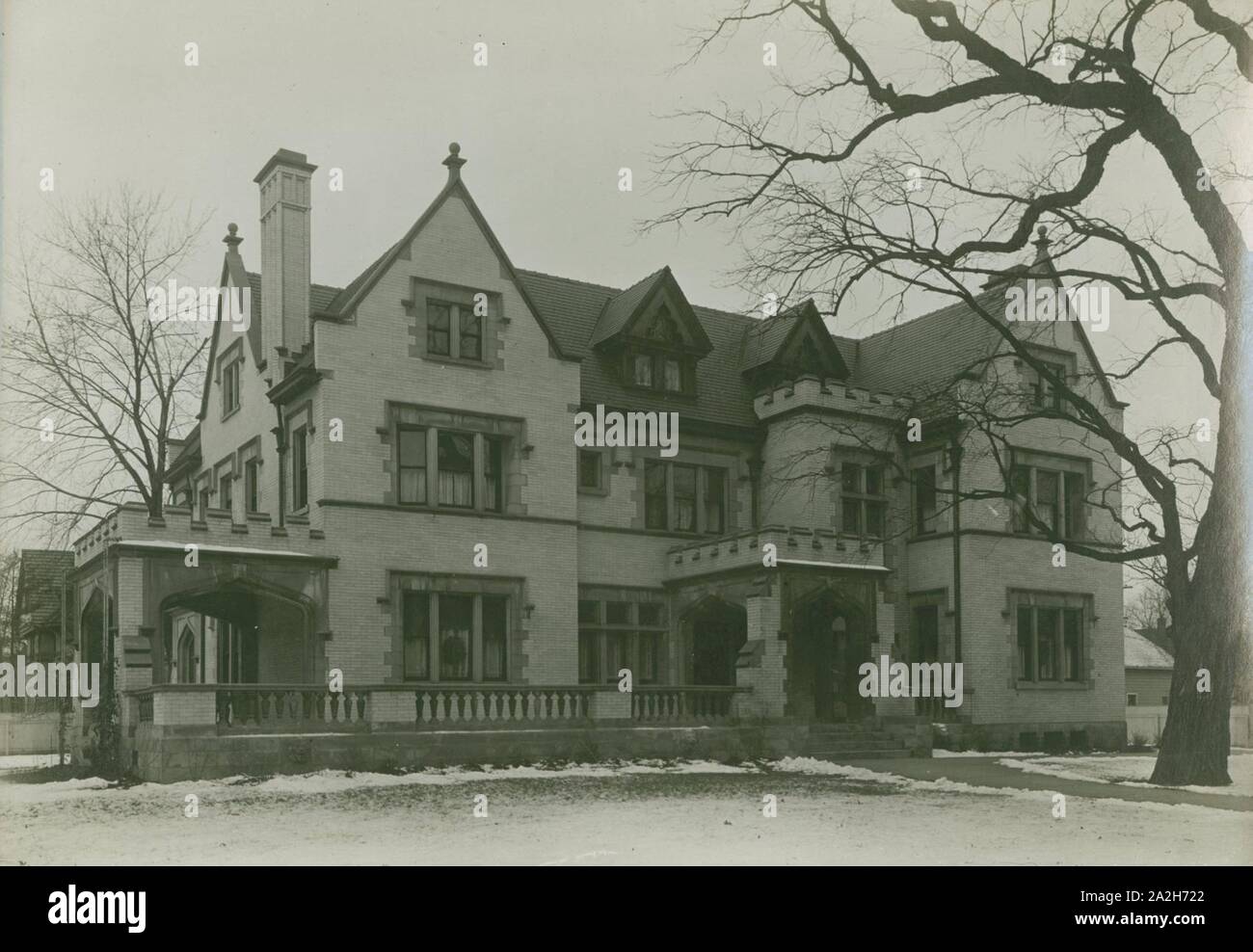 In stile maniero inglese house, Oak Park, Illinois, Dicembre 26, 1913 Foto Stock