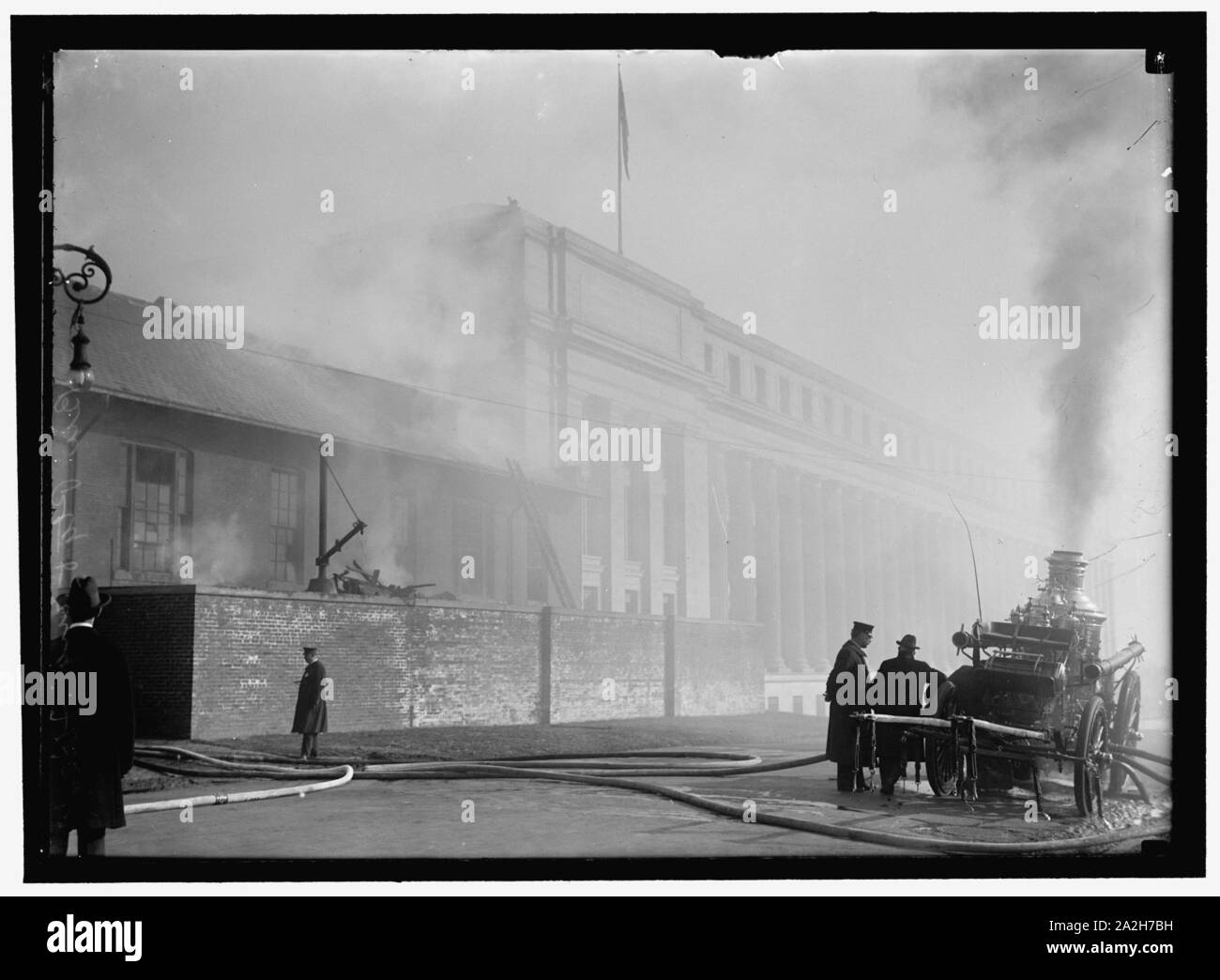 Incisione e stampa, UFFICIO DI PRESIDENZA DEL. Dipartimento del Tesoro. FIRE, febbraio 21. 1916, dalla combustione spontanea Foto Stock