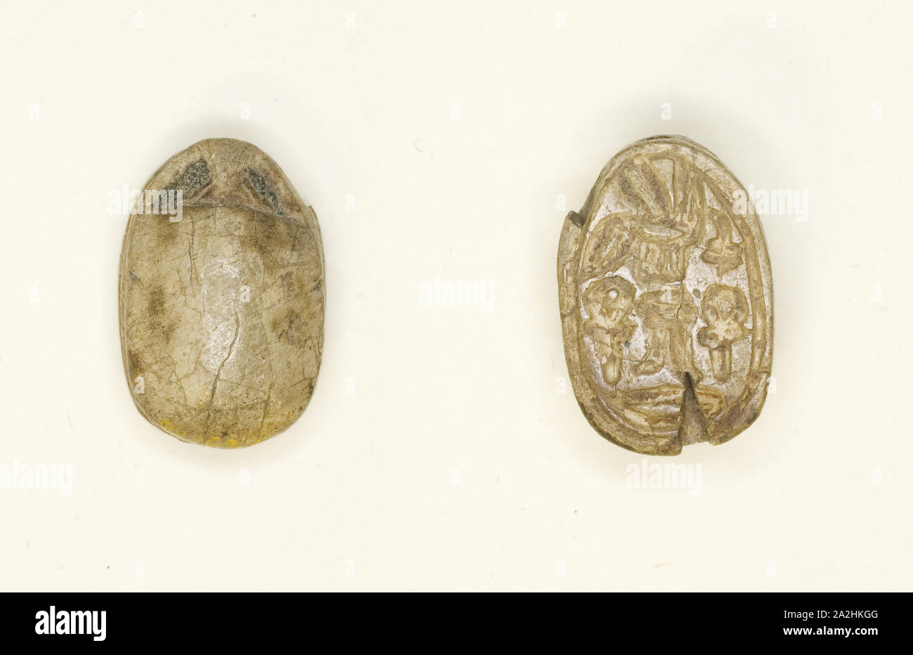 Scarabeo: geroglifici (nsw-bity, Dd, anx, nb), Medio Regno, dinastie 12-14 (circa 1985-1650 BC), egiziano, Egitto, steatite, 1,6 × 1,1 × 0,6 cm (5/8 × 7/16 × 1/4 in Foto Stock