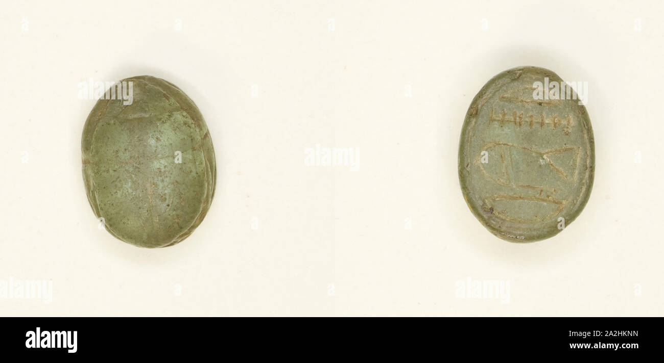Scarabeo: geroglifici (?), Regno di Mezzo-Secondo Periodo Intermedio (?), dinastie 12-15 (circa 1985-1550 BC), egiziano, Egitto, pietra, 1,3 × 1 × 0,6 cm (1/2 × 3/8 × 1/4 in Foto Stock