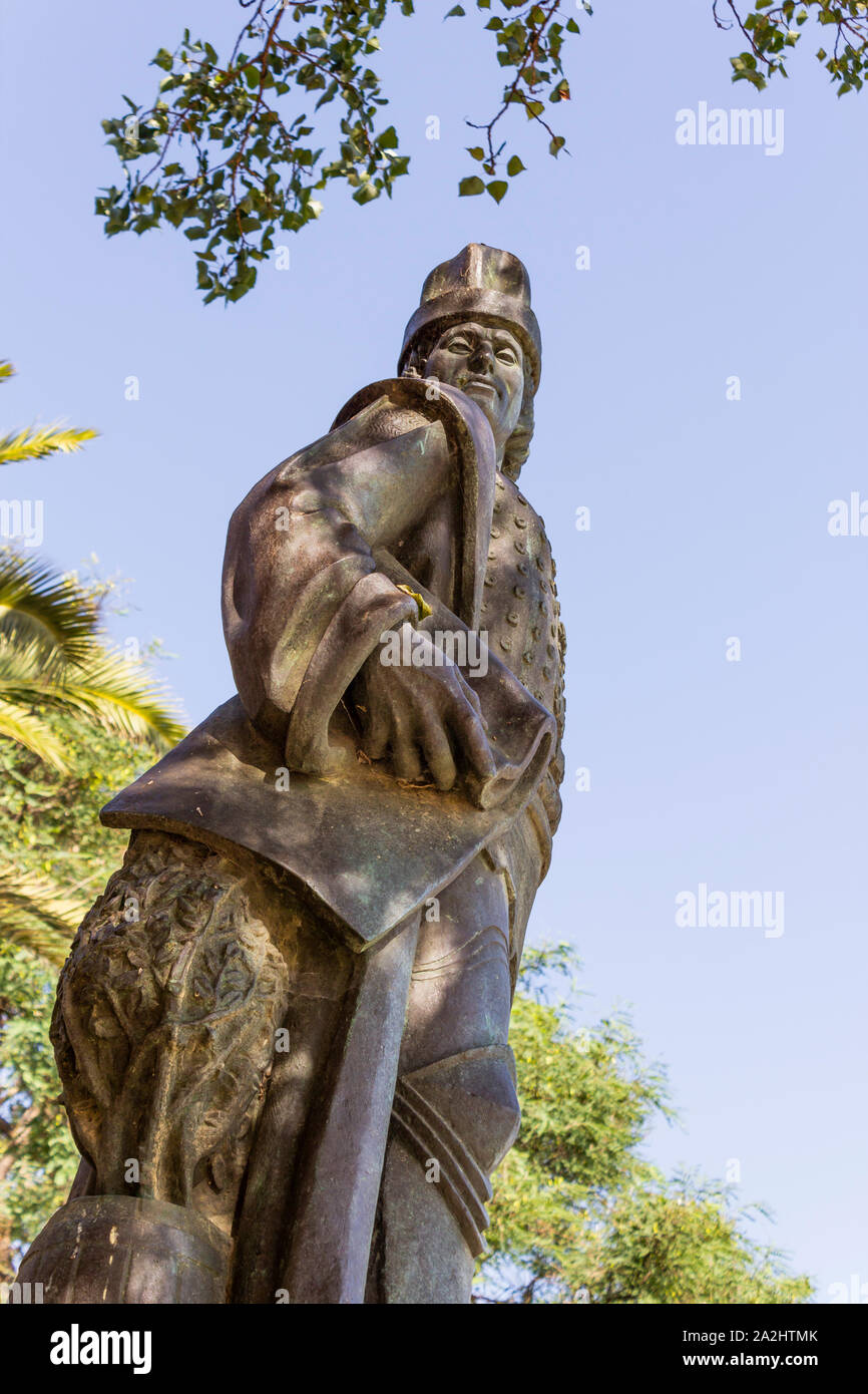Lagos, Algarve, Portogallo. Statua di Gil Eanes Eannes o. Del xv secolo navigatore portoghese e di explorer. Foto Stock