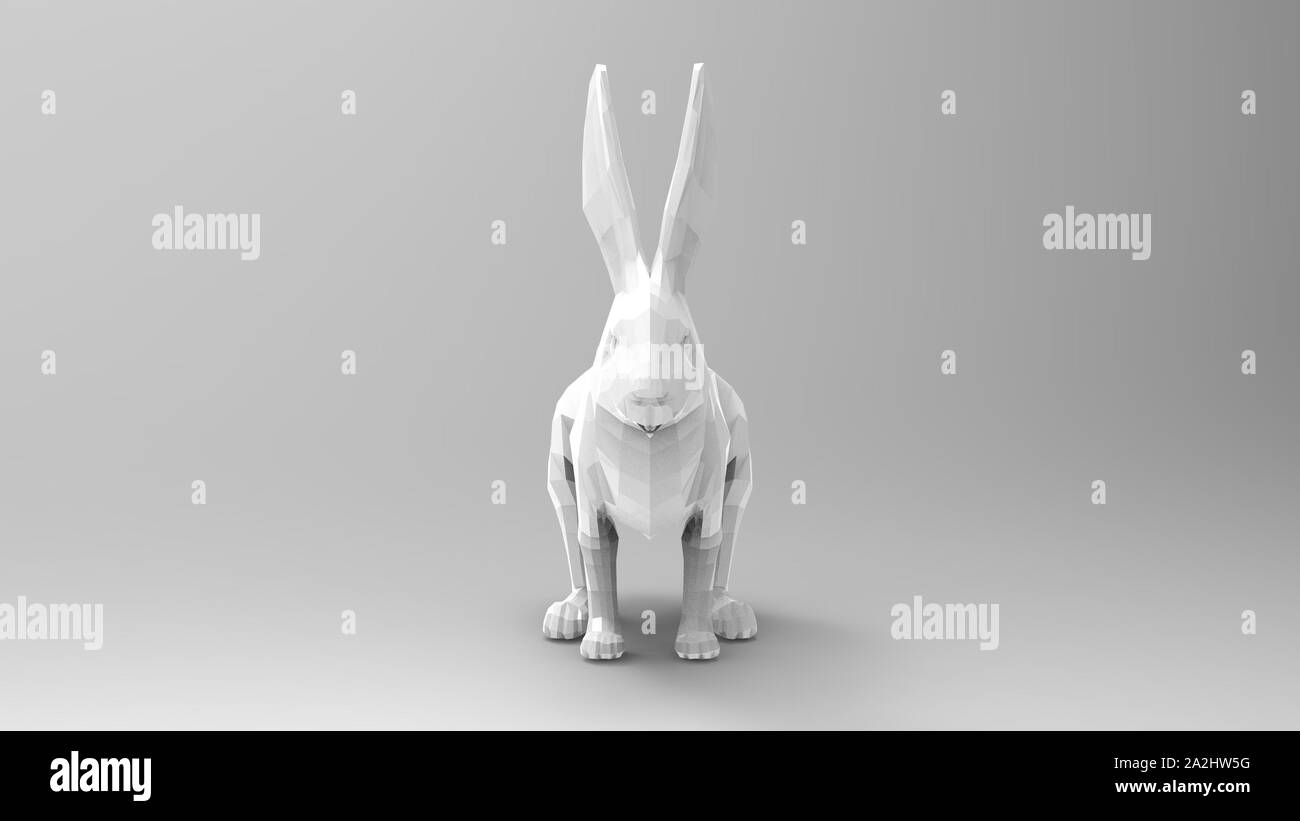 3D rendering di un coniglio lepre isolato in uno sfondo bianco Foto stock - Alamy