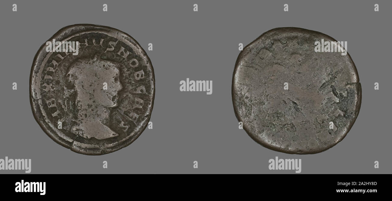 Moneta raffigurante l'imperatore Galerio, ANNUNCIO 293, Romano, Impero Romano, bronzo, Diam. 2.9 cm, 7,92 g Foto Stock