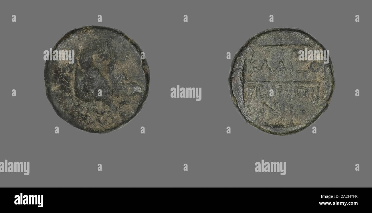 Medaglia raffigurante un cinghiale, circa 190 BC, il greco Grecia antica, bronzo, Diam. 1,8 cm, 5,15 g Foto Stock