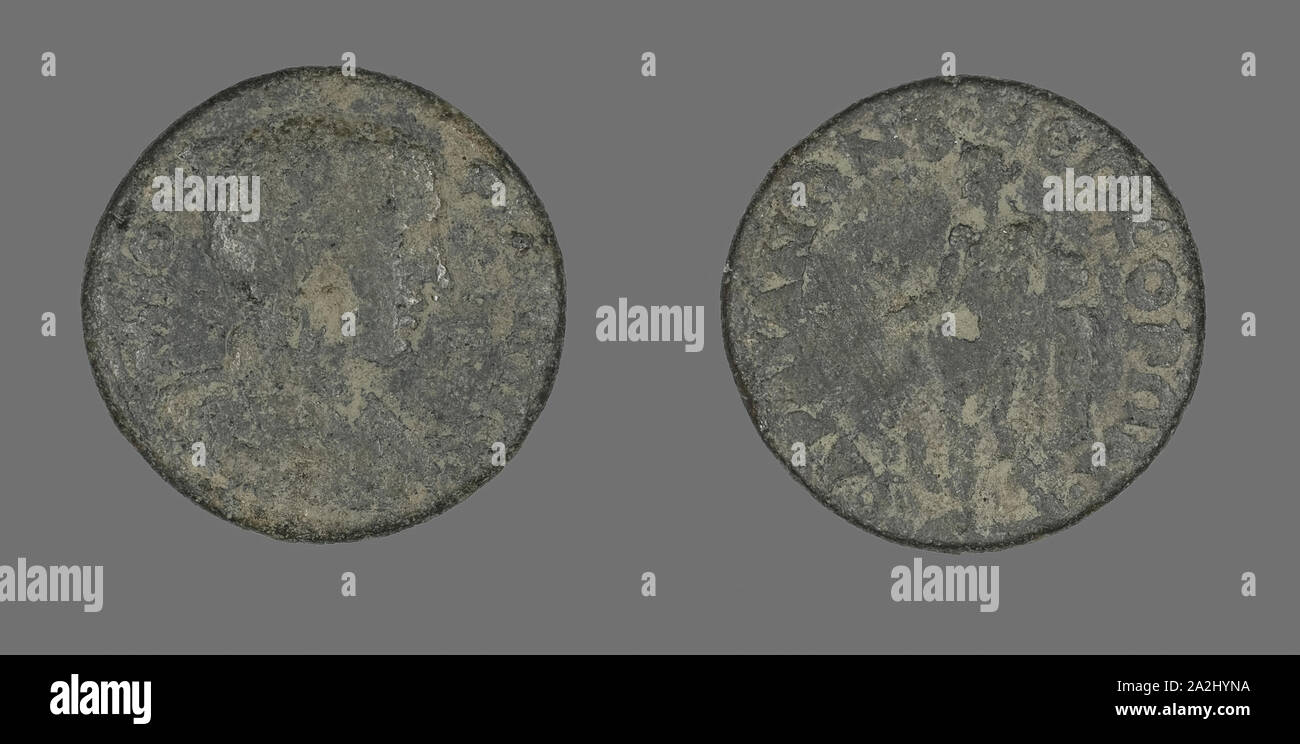 Moneta raffigurante il re Filippo II, annuncio 244/249, Romano, Impero Romano, bronzo, Diam. 2.3 cm, 6,03 g Foto Stock