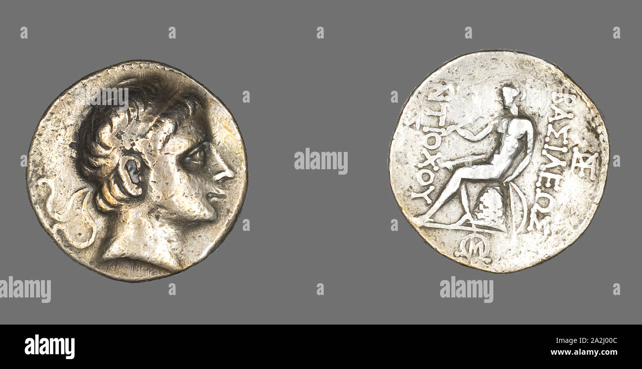 Tetradrachm (moneta) raffigurante il re Antioco II Theos, 261/246 BC, regno di Antioco II Theos (261-246 BC), il Greco antico Vicino Oriente, argento, Diam. 2.8 cm, 16.96 g Foto Stock