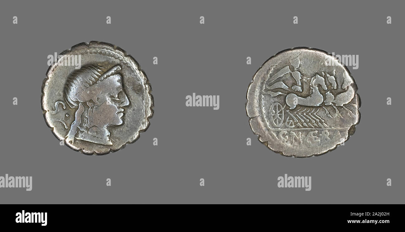 Denario Serratus (moneta) raffigurante la dea Venere, 79 BC, Romano, Impero Romano, argento, Diam. 1,8 cm, 3,56 g Foto Stock