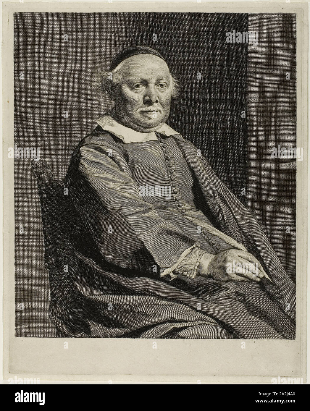 Lieven van Coppenol, n.d., Cornelis Visscher, Olandese, c. 1629-1658, Olanda, incisioni su carta avorio, 292 x 235 mm (piastra, vista Foto Stock