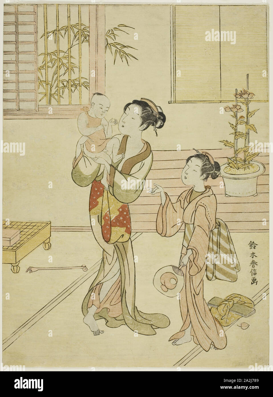 Il Tesoro Bambino, c. 1768, Suzuki Harunobu 鈴木 春信, Giapponese, 1725 (?)-1770, Giappone, Color woodblock stampa, chuban, 27,4 x 20,2 cm Foto Stock