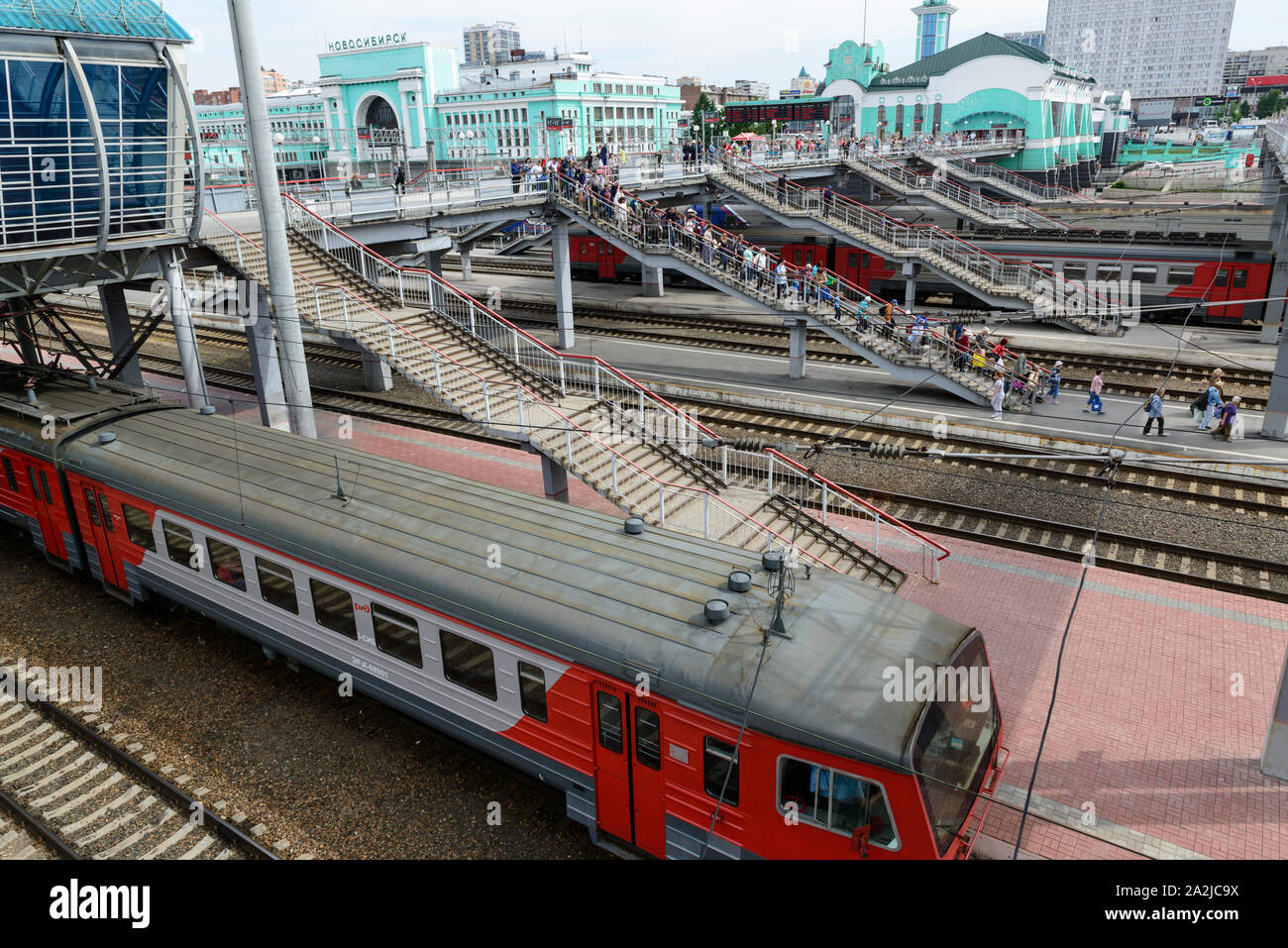Novosibirsk-Glavny stazione ferroviaria, Russia. Foto Stock