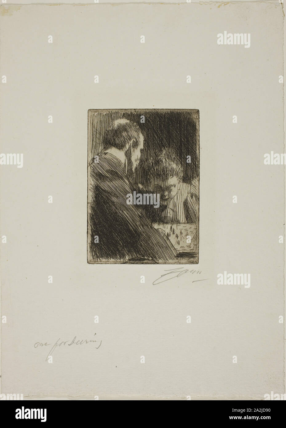 Chess-Players, 1891, Anders Zorn, Svedese, 1860-1920, Svezia, incisione su avorio carta vergata, 135 x 96 mm (nell'immagine), 139 x 100 mm (piastra), 355 x 255 mm (foglio Foto Stock