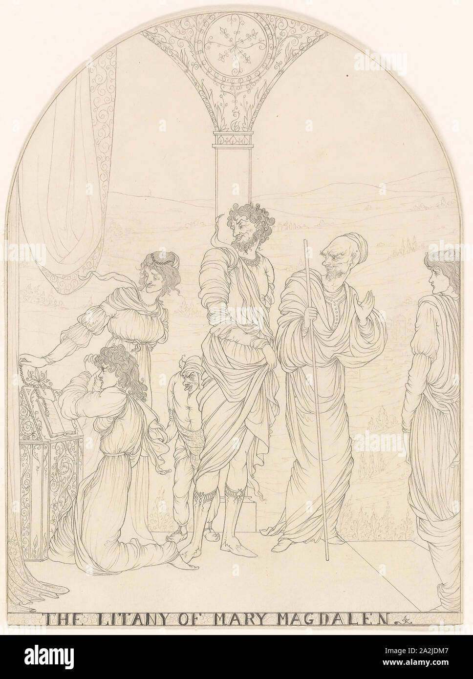 La litania di Maria di Magdala, 1891, attribuito a Aubrey Vincent Beardsley, Inglese, 1872-1898, Inghilterra, grafite su avorio carta intessuta, 227 × 169 mm Foto Stock