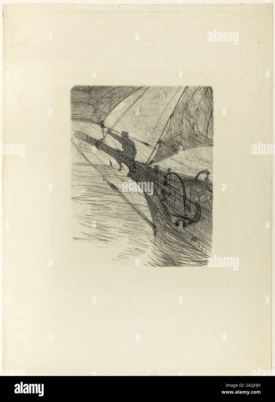 In mare di notte da Mélodies de Désiré Dihau, 1895, Henri de Toulouse-Lautrec, Francese, 1864-1901, Francia, litografia sul crema carta intessuta, 258 × 206 mm (nell'immagine), 527 × 384 mm (foglio Foto Stock