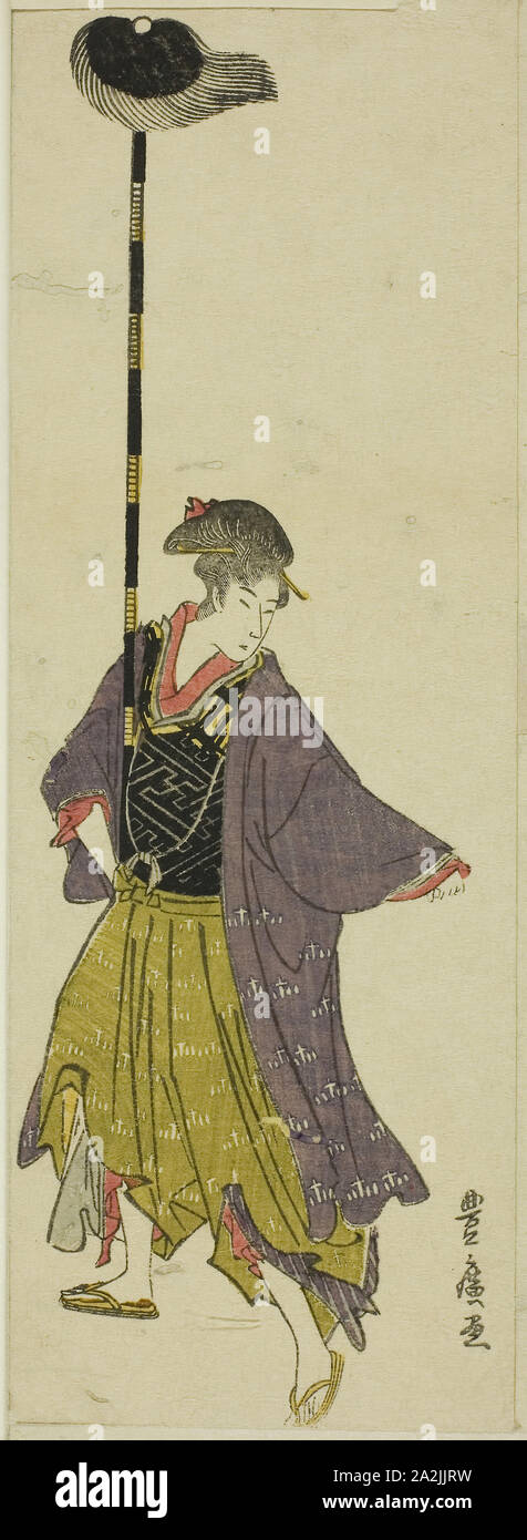 Parodia di un Daimyo processione, c. 1805/07, Utagawa Toyohiro, Giapponese, 1773-1828, Giappone, Color woodblock stampa, 1 di 12 fogli (vedere 1928.391-402), 24,5 x 9,6 cm Foto Stock