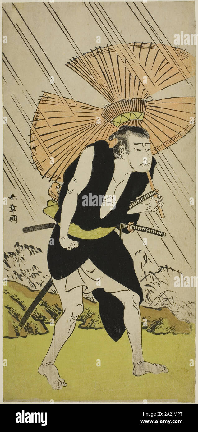 L'attore Nakamura Nakazo I come Ono Sadakuro nel gioco Kanadehon Chushingura, eseguita presso il Teatro Nakamura nel quinto mese, 1776, c. 1776, Katsukawa Shunsho 勝川 春章, Giapponese, 1726-1792, Giappone, Color woodblock stampa, hosoban, 30,7 x 14,8 cm (12 1/16 x 5 13/16 in Foto Stock L'attore Nakamura Nakazo I come Ono Sadakuro nel gioco Kanadehon Chushingura, eseguita presso il Teatro Nakamura nel quinto mese, 1776, c. 1776, Katsukawa Shunsho 勝川 春章, Giapponese, 1726-1792, Giappone, Color woodblock stampa, hosoban, 30,7 x 14,8 cm (12 1/16 x 5 13/16 in Foto Stock