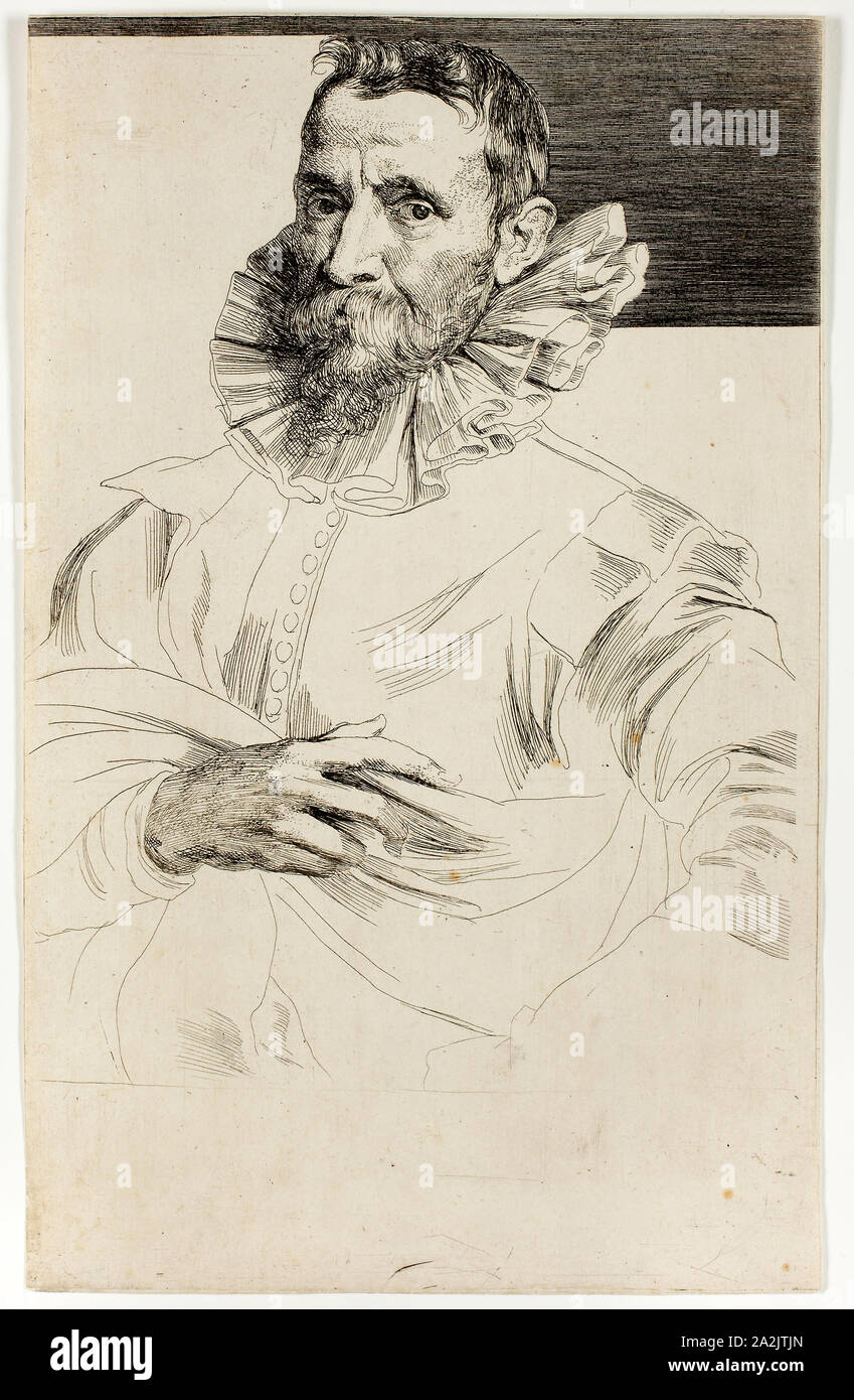 Jan Brueghel il Vecchio, 1630/33, Anthony van Dyck, fiammingo, 1599-1641, Fiandre, di attacco e di incisione in nero su avorio carta vergata, 243 × 151 mm (immagine/foglio, rifilato entro platemark Foto Stock