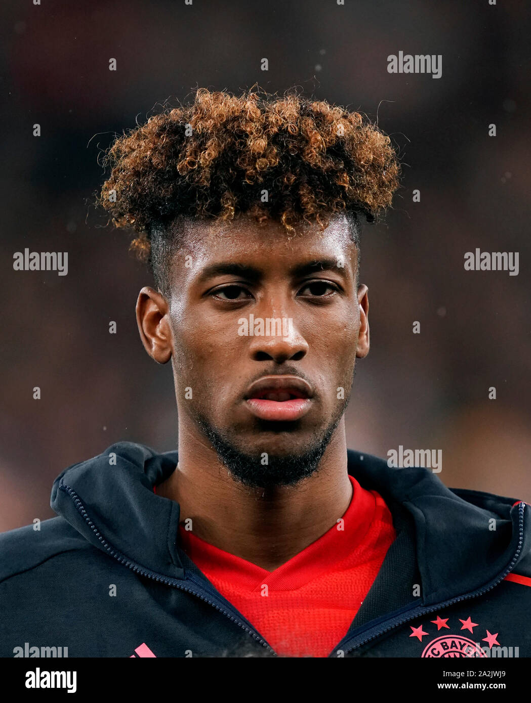 Il Bayern Monaco di Baviera Kingsley Coman prima dell inizio della UEFA Champions League a Tottenham Hotspur Stadium, Londra. Foto Stock