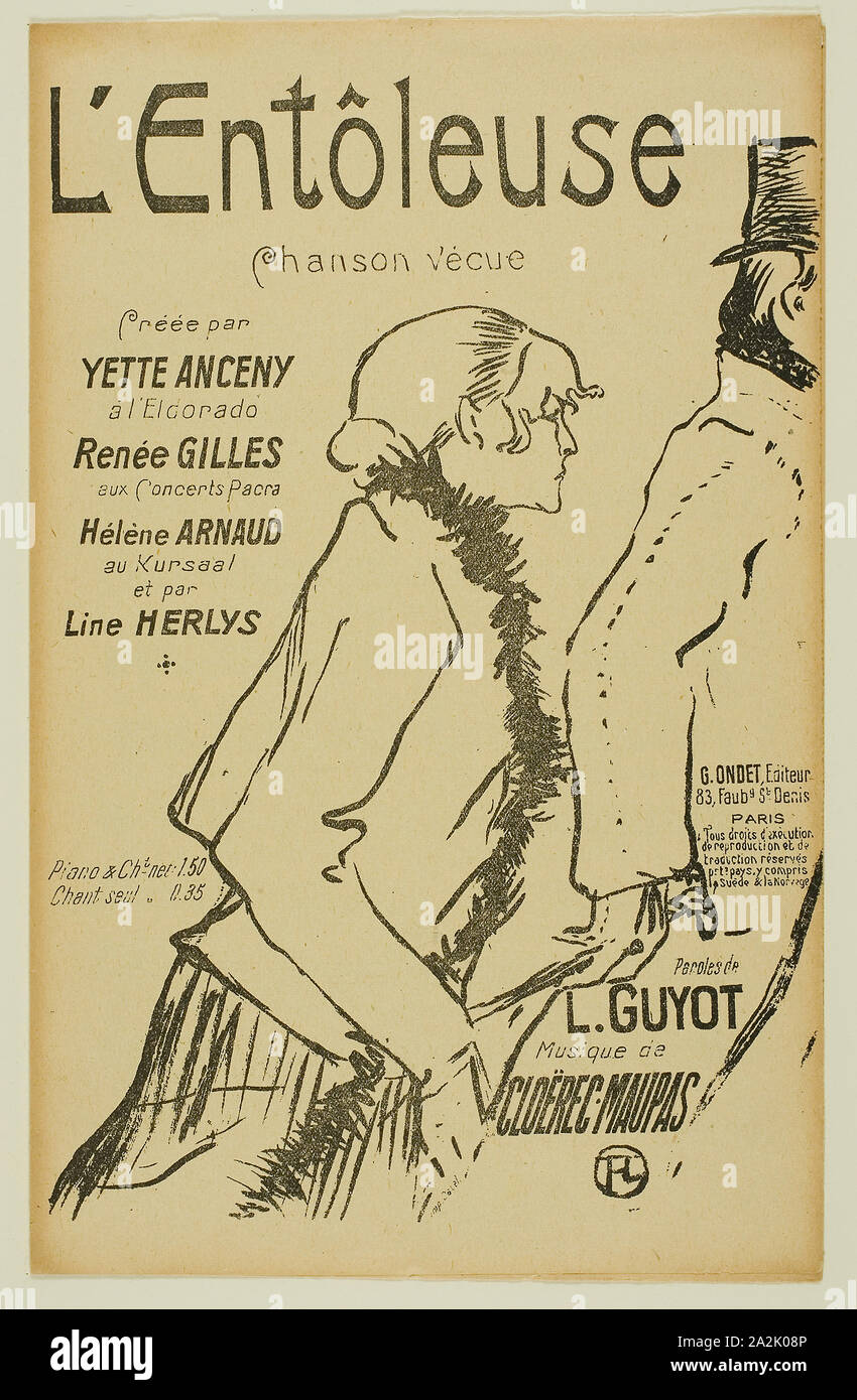 Poveri Street-Walker!, 1893, pubblicato 1918, Henri de Toulouse-Lautrec, Francese, 1864-1901, Francia, litografia sul crema carta intessuta, 240 × 171 mm (nell'immagine), 280 × 176 mm (foglio piegato Foto Stock