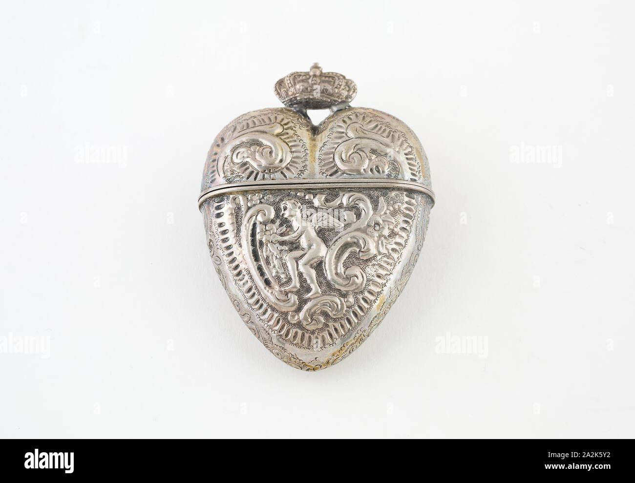 Casella di spugna, c. 1830, Danimarca Danimarca, argento, H. 5.7 cm (2 1/4 in Foto Stock