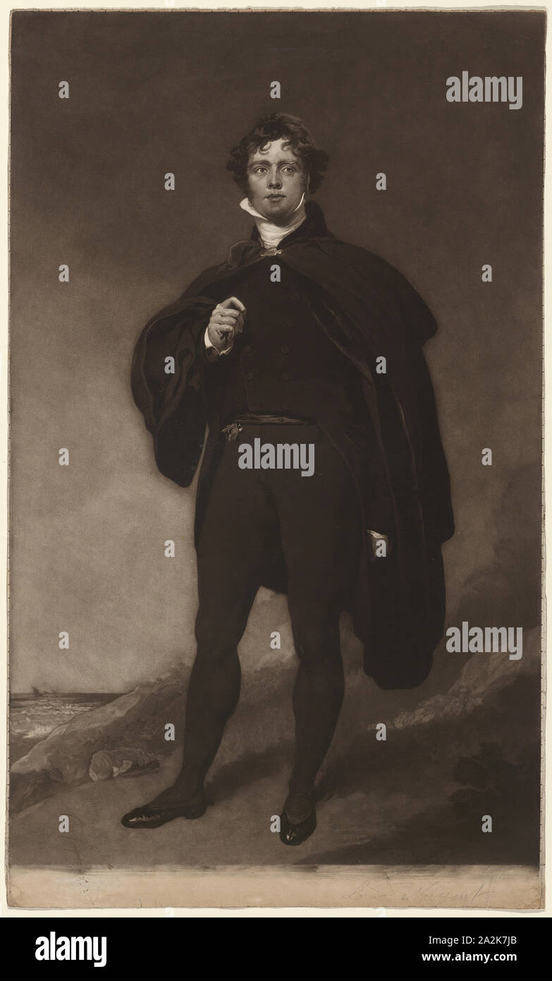 George, Signore Nugent, 1822-23, William Ward, Inglese, 1766-1826, Inghilterra, mezzatinta su carta Foto Stock