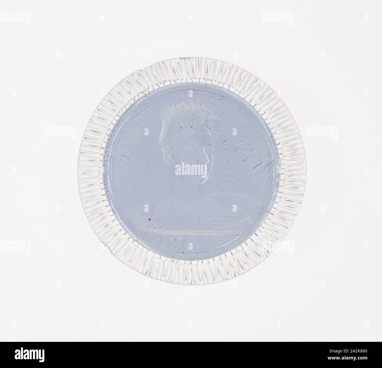 Fermacarte, c. 1846-55, Inghilterra, vetro, Diam. 5.7 cm (2 1/4 in Foto Stock