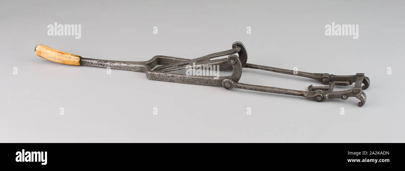 Di capra al piede chiave per una balestra, inizi del XVI secolo, europeo, l'Europa, ferro, L. 35,4 cm (15 1/2 in Foto Stock