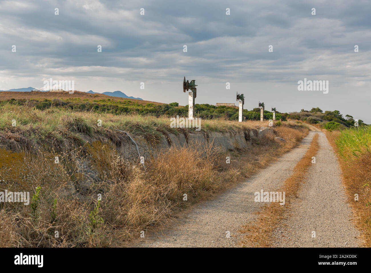 Serbatoio di formazione militare sul terreno ad est della Corsica, Francia. Foto Stock