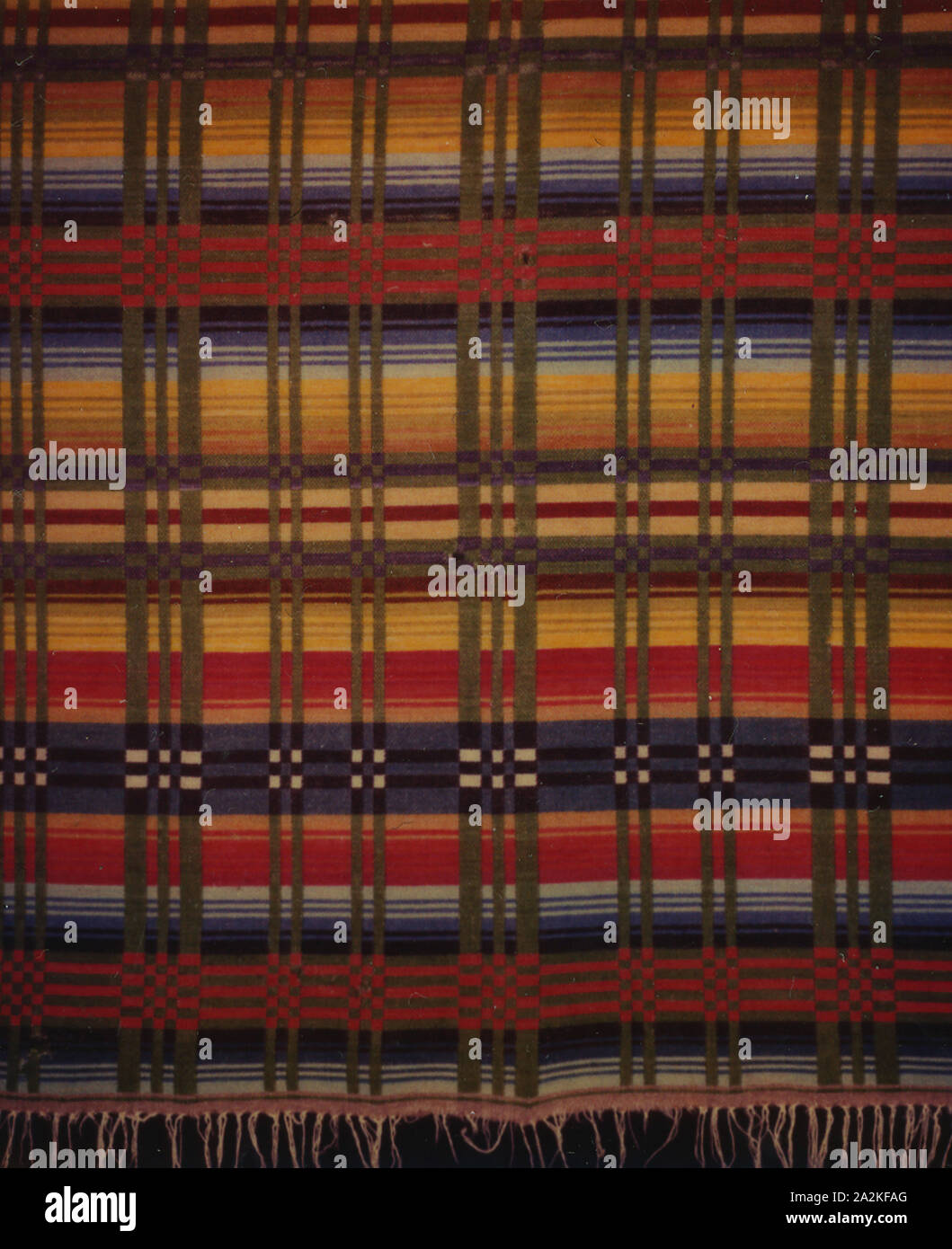 Blanket, 1875/1900, Stati Uniti, Sud-ovest e sud-ovest, lana, doppio fronte complementari rotture di trama saia, ordito fringe, 252 x 156,2 cm (97 1/4 x 61 1/2 in Foto Stock