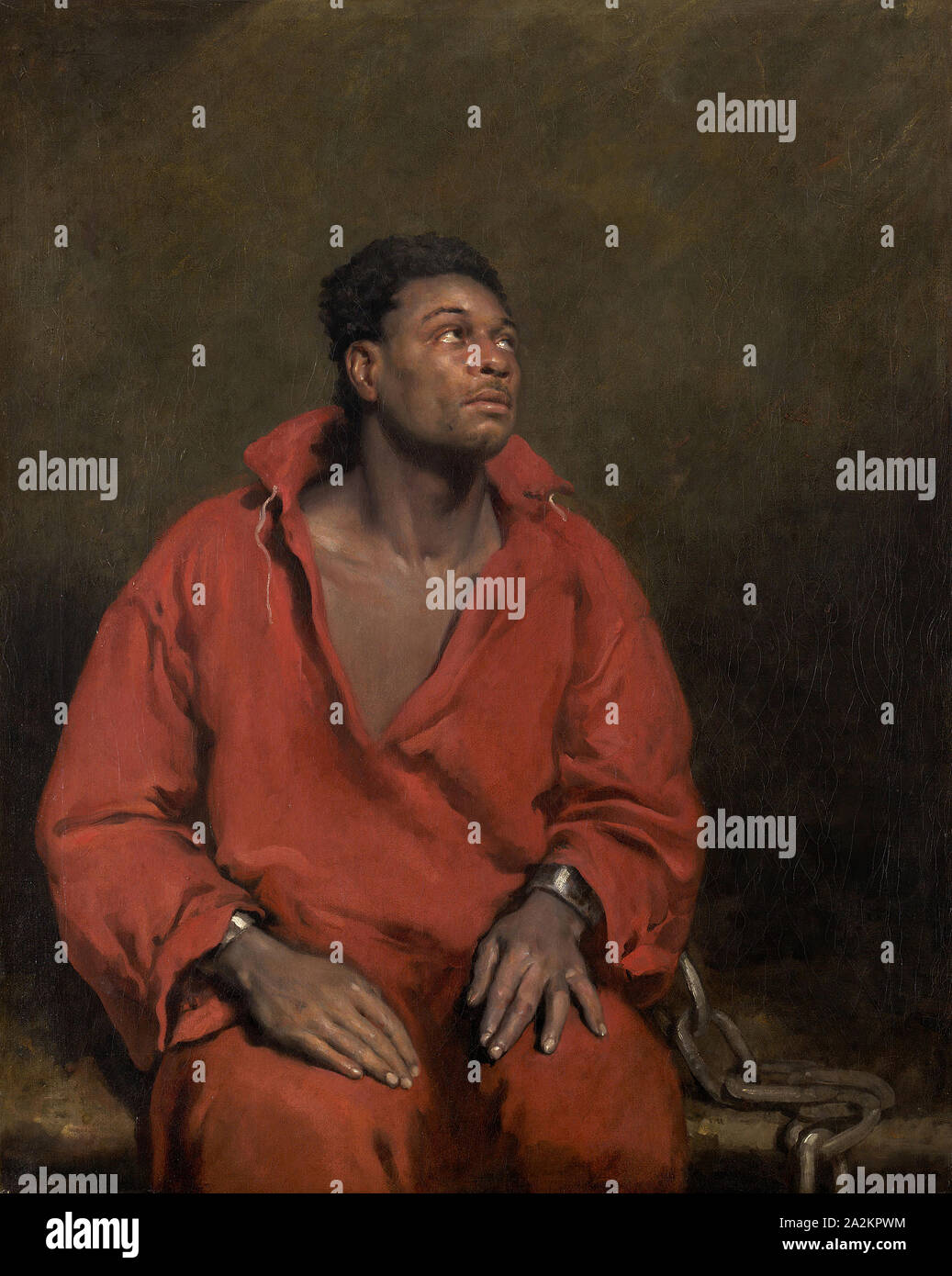 Il Captive Slave, 1827, John Philip Simpson, inglese, 1782-1847, olio su tela, 127 × 101,5 cm (50 × 40 in Foto Stock