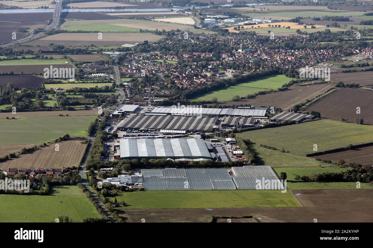 Vista aerea di industria leggera a Howden, East Yorkshire, Regno Unito Foto Stock