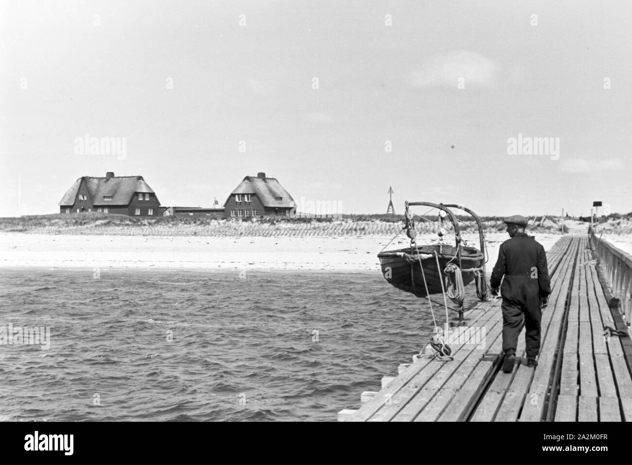 Fischer bei der Arbeit, Deutsches Reich 1930er jahre. I pescatori a lavoro, Germania 1930s. Foto Stock