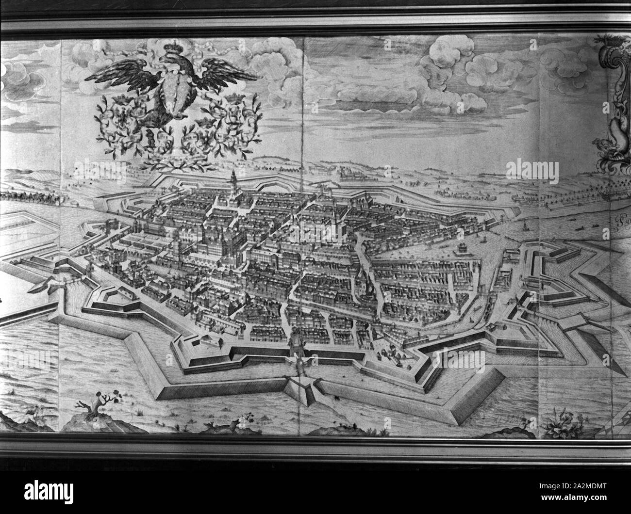 Reproduktion aus der Sammlung Edwin Redslob: Ansicht der Stadt Berlin im 18. Jahrhundert, Deutschland 1930er Jahre. Riproduzione dalla Edwin Redslob collezione: vista sulla città di Berlino, XVIII secolo, Germania 1930s. Foto Stock