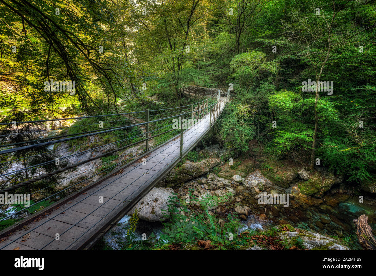 Tolmin Gorge, il Parco Nazionale del Triglav, Slovenia, Europa Foto Stock