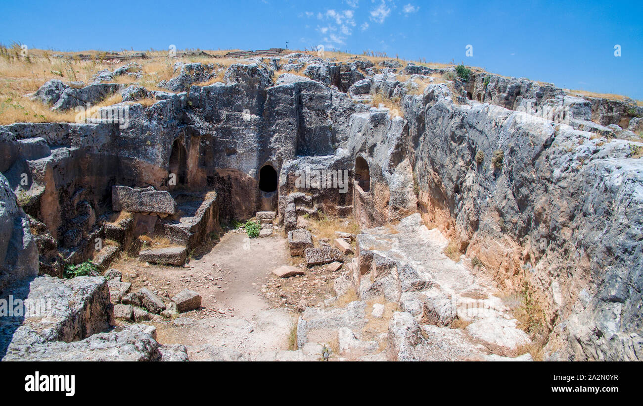 Rovine di Pirin. Perre antik kenti, una piccola cittadina di Commagene unito. Adiyaman. Turchia Foto Stock