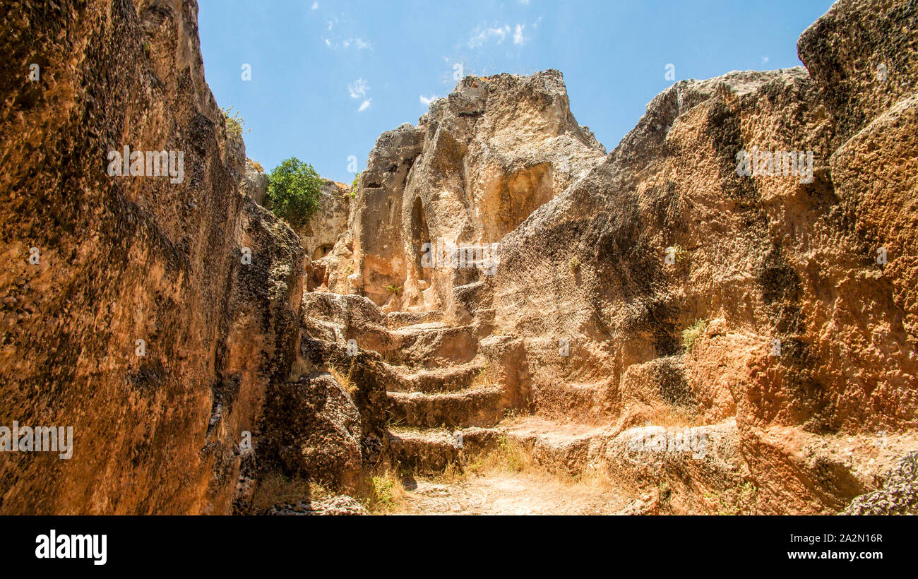 Rovine di Pirin. Perre antik kenti, una piccola cittadina di Commagene unito. Adiyaman. Turchia Foto Stock