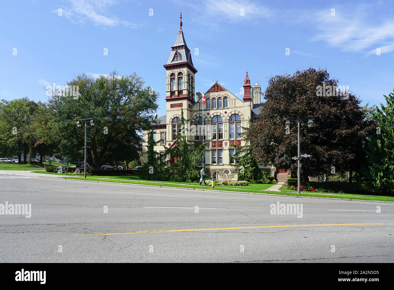 Perth County Court HouseLandmarks e street view e i monumenti a Stratford, Ontario, Canada, Foto Stock