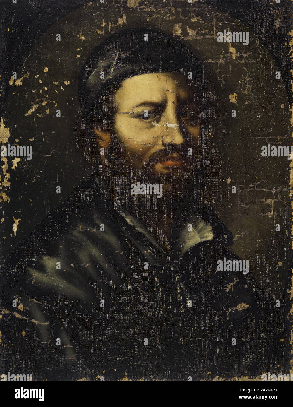 Autoritratto Hans Holbein, c. 1647-1667, olio su tela 61,5 x 47,5 cm, inscritto proprio accanto alla testa: HH [ligato], AE 4 (5), Johannes Lüdin, tätig um 1636-1667 in Muttenz, Hans Holbein d. J., (Kopie / Copia), Augsburg um 1497/98-1543 Londra Foto Stock