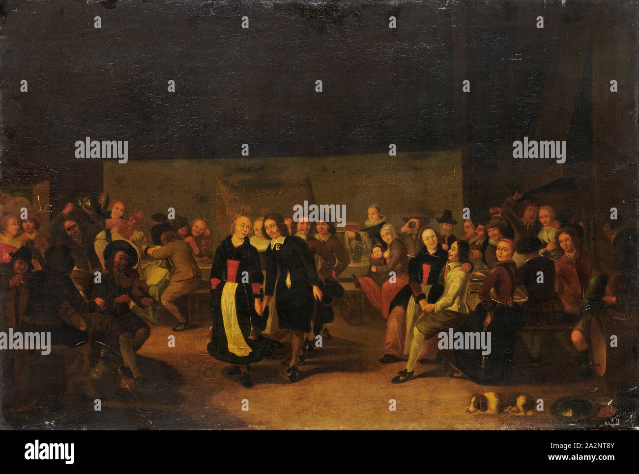 Festa di nozze, olio su tela, 58 x 85,5 cm, non specificato, Gerrit Lundens, Amsterdam 1622 - 1686 Amsterdam Foto Stock