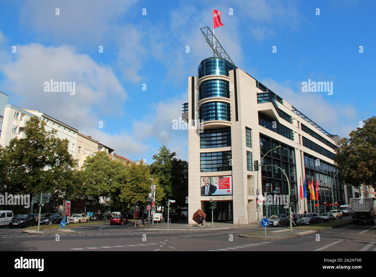 Edificio moderno (Willy-brandt-Haus a Berlino (Germania) Foto Stock