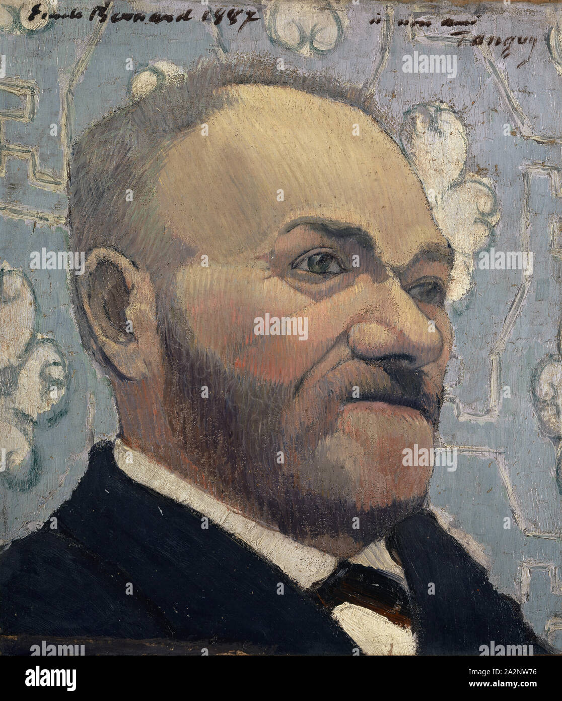 Portrait du Père Tanguy, 1887, olio su tela 35,9 x 30,8 cm, firmato e datato in alto a sinistra: Emile Bernard 1887, inscritto in alto a destra: à mon ami, Tanguy, Emile Bernard, Lille 1868-1941 Parigi Foto Stock
