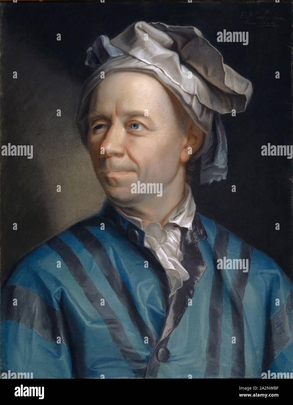 Ritratto di Leonhard Euler, 1753, pastello su carta, 57 x 44 cm, firmato e datato in alto a destra: E: Handmann, Pinx: 1753., Emanuel Handmann, Basilea 1718-1781 Berna Foto Stock